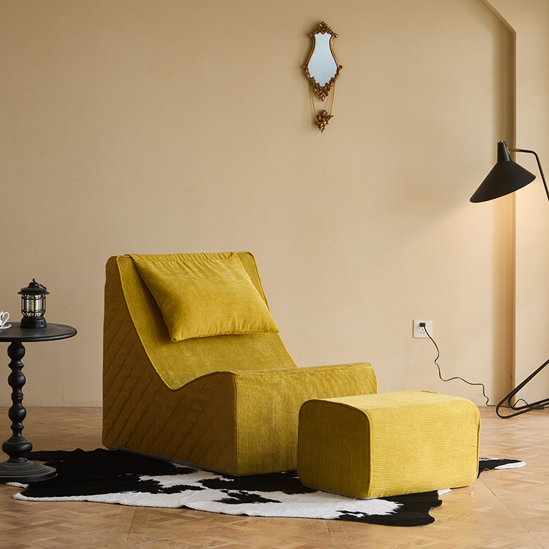 S-Shaped Traditional All-Foam Single Leisure Sofa