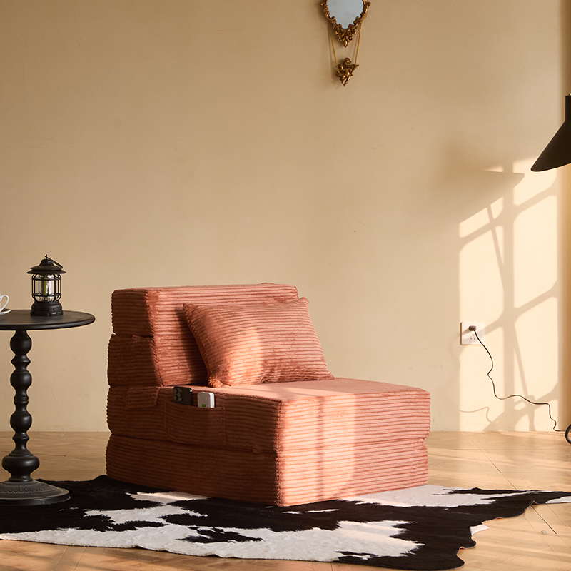 Single-Person Foldable Foam Floor Sofa