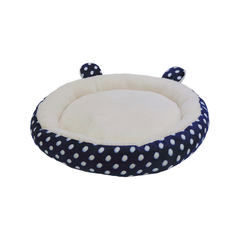 Cute-Ear Round Pet Memory Foam Mattress