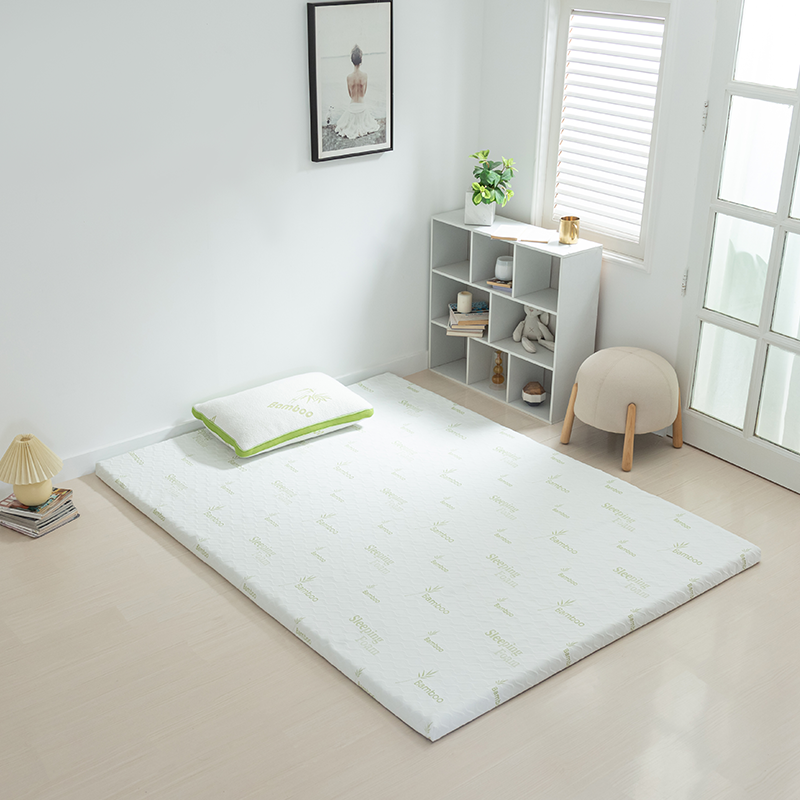 Memory Foam Topper with Bamboo Print